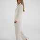 Kayla Fringe Belted Trousers In Cream - The Walk in Wardrobe