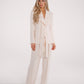 Kayla Fringe Belted Trousers In Cream - The Walk in Wardrobe
