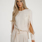 Kayla Fringe Detail Blouse In Cream - The Walk in Wardrobe