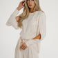 Kayla Fringe Detail Blouse In Cream - The Walk in Wardrobe