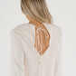 Kayla Fringe Detail Blouse In Cream - The Walk in Wardrobe