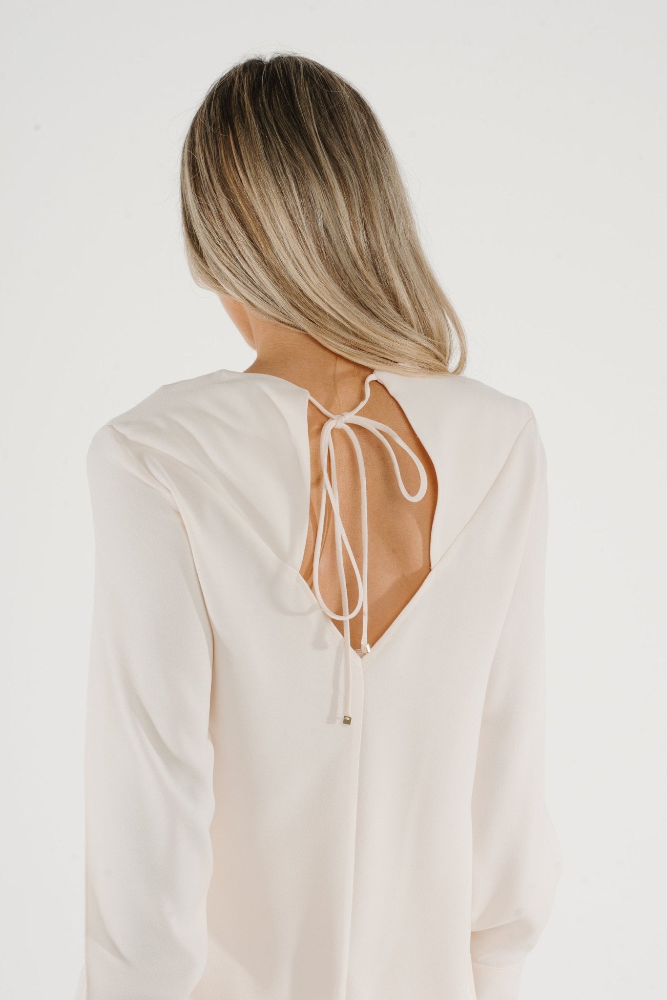 Kayla Fringe Detail Blouse In Cream - The Walk in Wardrobe