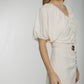 Kayla Ruched Front Dress In Cream - The Walk in Wardrobe