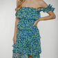 Kayla Tiered Dress In Blue & Green - The Walk in Wardrobe