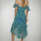 Kayla Tiered Dress In Blue & Green - The Walk in Wardrobe