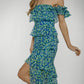 Kayla Tiered Dress In Blue & Green - The Walk in Wardrobe