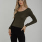 Kendra Long Sleeve Top In Khaki - The Walk in Wardrobe