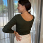 Kendra Long Sleeve Top In Khaki - The Walk in Wardrobe