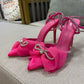 Lauren Bow Heel In Pink - The Walk in Wardrobe