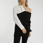 Lila Contrast Jumper In Black - The Walk in Wardrobe