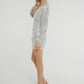 Lila Sequin Dress In Silver - The Walk in Wardrobe
