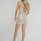 Lila Sequin Slip Dress In Gold - The Walk in Wardrobe