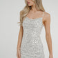 Lila Sequin Slip Dress In Silver - The Walk in Wardrobe