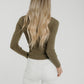 Lily Long Sleeve Top In Khaki - The Walk in Wardrobe
