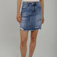 Maddie Distressed Denim Skirt In Mid Wash - The Walk in Wardrobe