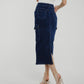Nancy Cargo Skirt In Dark Wash - The Walk in Wardrobe