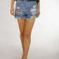 Nancy Distressed Denim Shorts In Light Wash - The Walk in Wardrobe