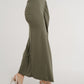 Pia Frill Side Midi Skirt In Khaki - The Walk in Wardrobe