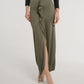 Pia Frill Side Midi Skirt In Khaki - The Walk in Wardrobe