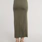 Pia Frill Side Midi Skirt In Khaki - The Walk in Wardrobe