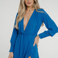 Pia V-Neck Midi Dress In Blue - The Walk in Wardrobe