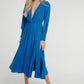 Pia V-Neck Midi Dress In Blue - The Walk in Wardrobe