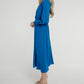 Pia V-Neck Midi Dress In Blue - The Walk in Wardrobe