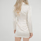 Pia V-Neck Mini Dress In Cream - The Walk in Wardrobe