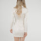 Pia V-Neck Mini Dress In Cream - The Walk in Wardrobe