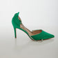 Polly Diamanté Heels In Green - The Walk in Wardrobe