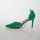 Polly Diamanté Heels In Green - The Walk in Wardrobe