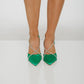 Polly Diamanté Heels In Green - The Walk in Wardrobe