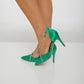 Polly Diamanté Heels In Green - The Walk in Wardrobe