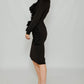 Polly Embellished Ruffle Dress In Black - The Walk in Wardrobe