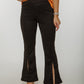 Polly Split Front Flare Legging In Black - The Walk in Wardrobe