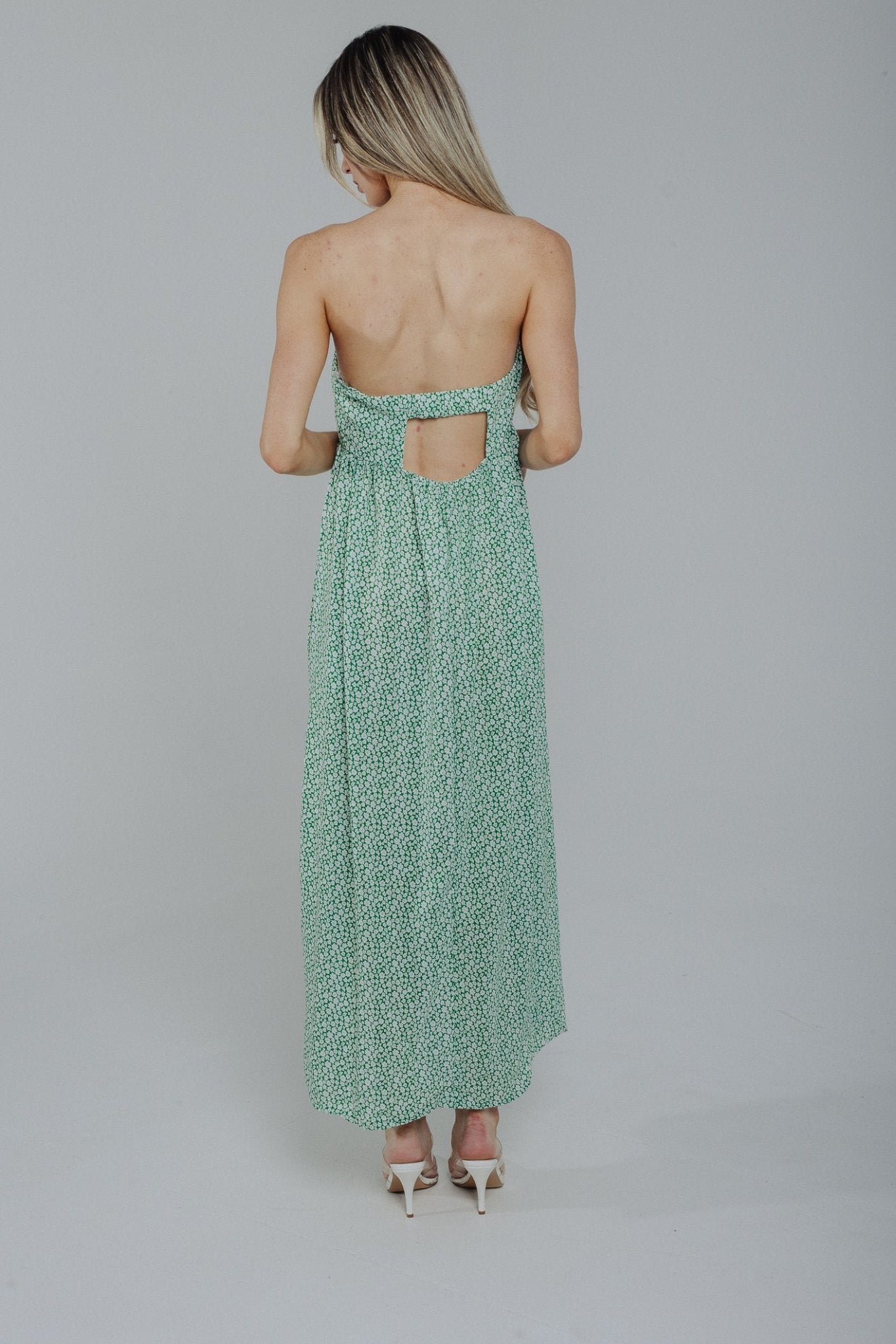 Polly Strapless Maxi Dress In Green - The Walk in Wardrobe