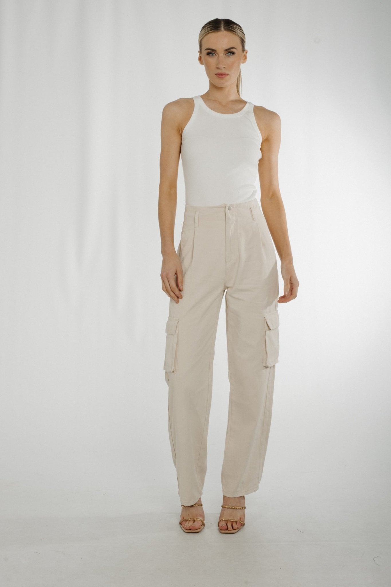 Summer Cargo Trousers In Cream - The Walk in Wardrobe