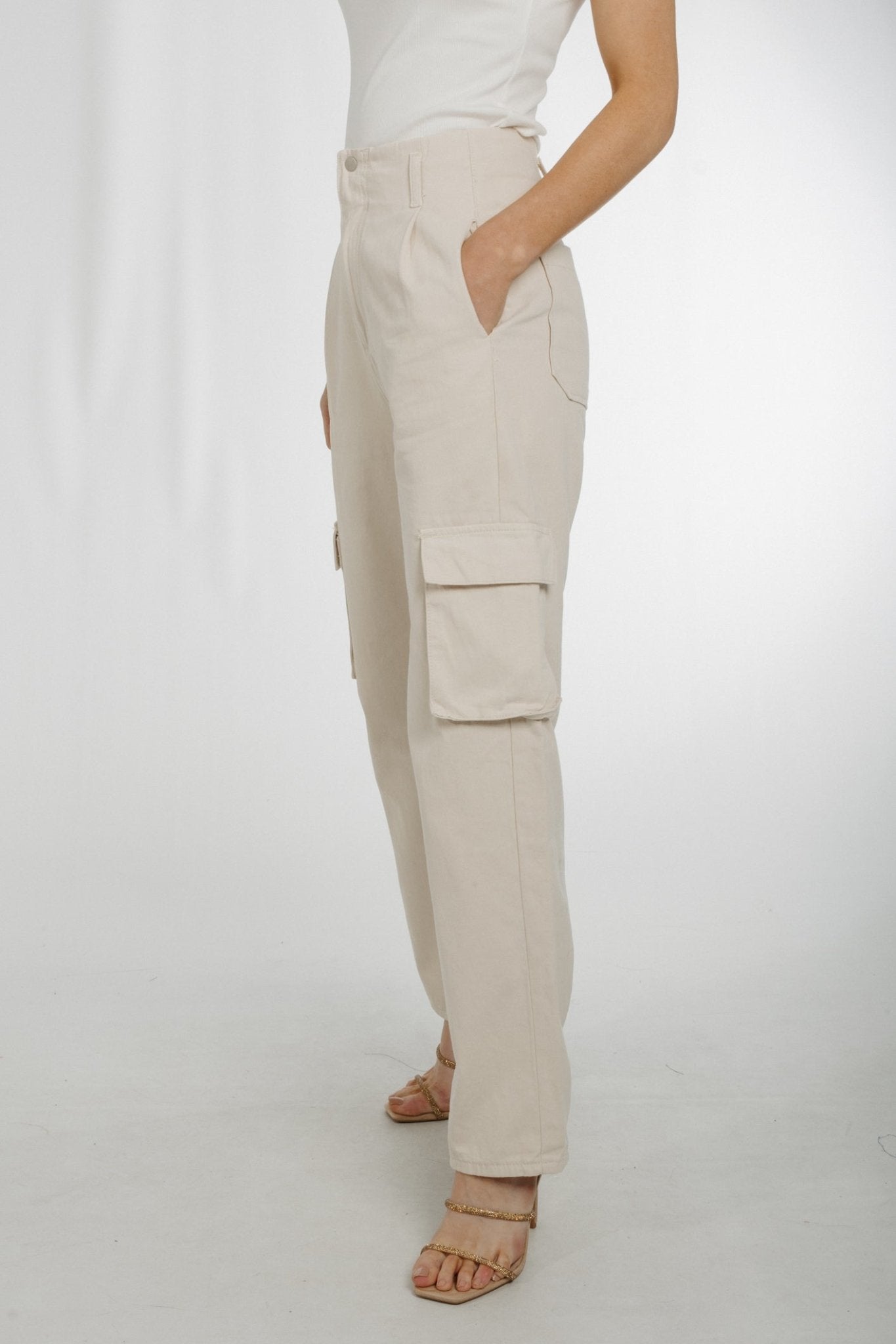 Summer Cargo Trousers In Cream - The Walk in Wardrobe