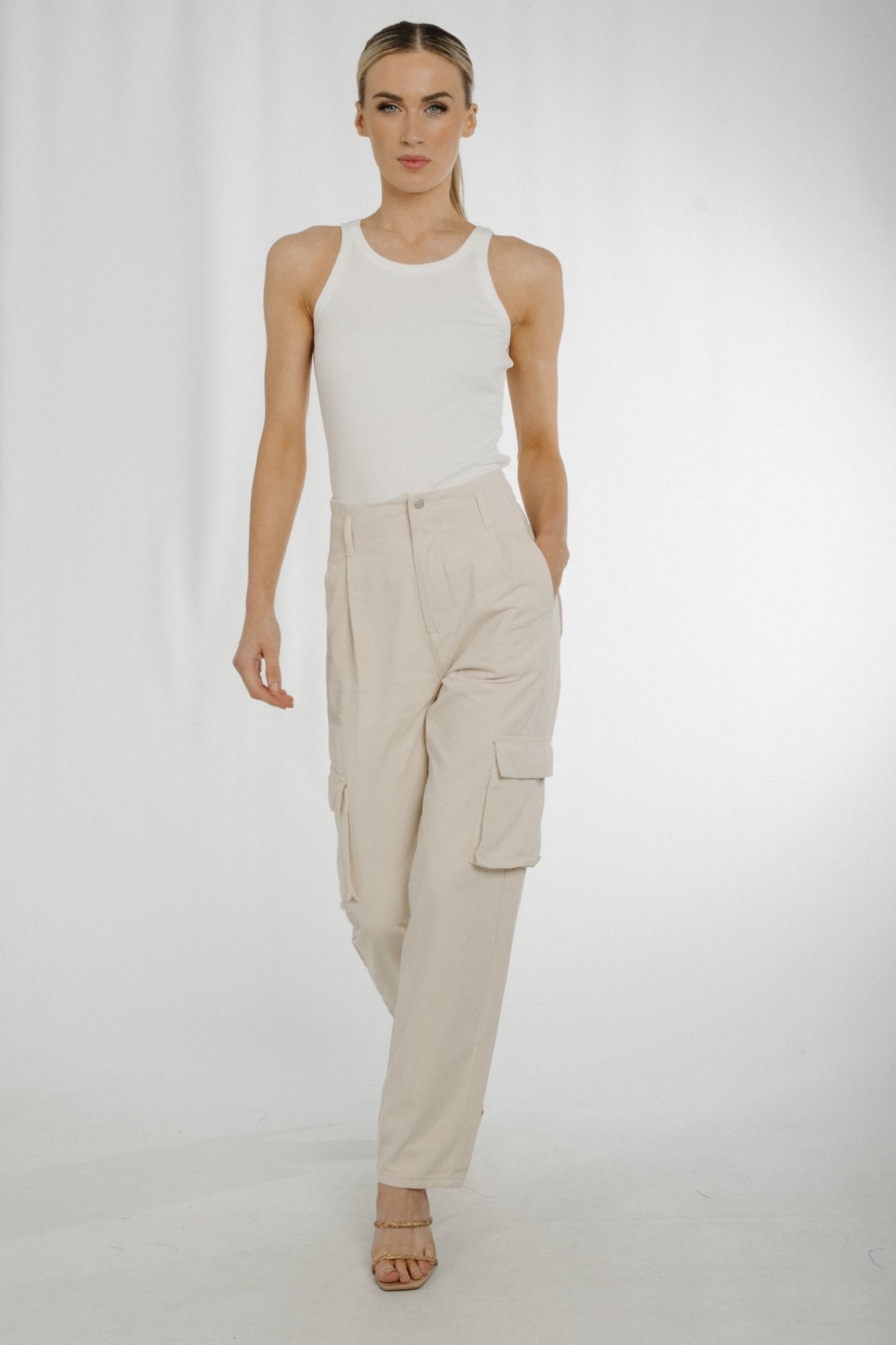 Summer Cargo Trousers In Cream - The Walk in Wardrobe