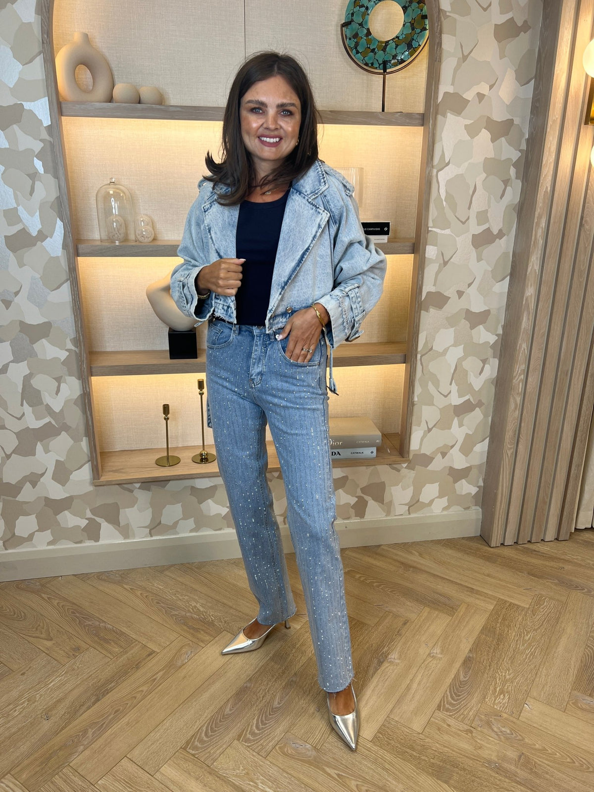 Summer Cropped Denim Jacket In Light Wash - The Walk in Wardrobe
