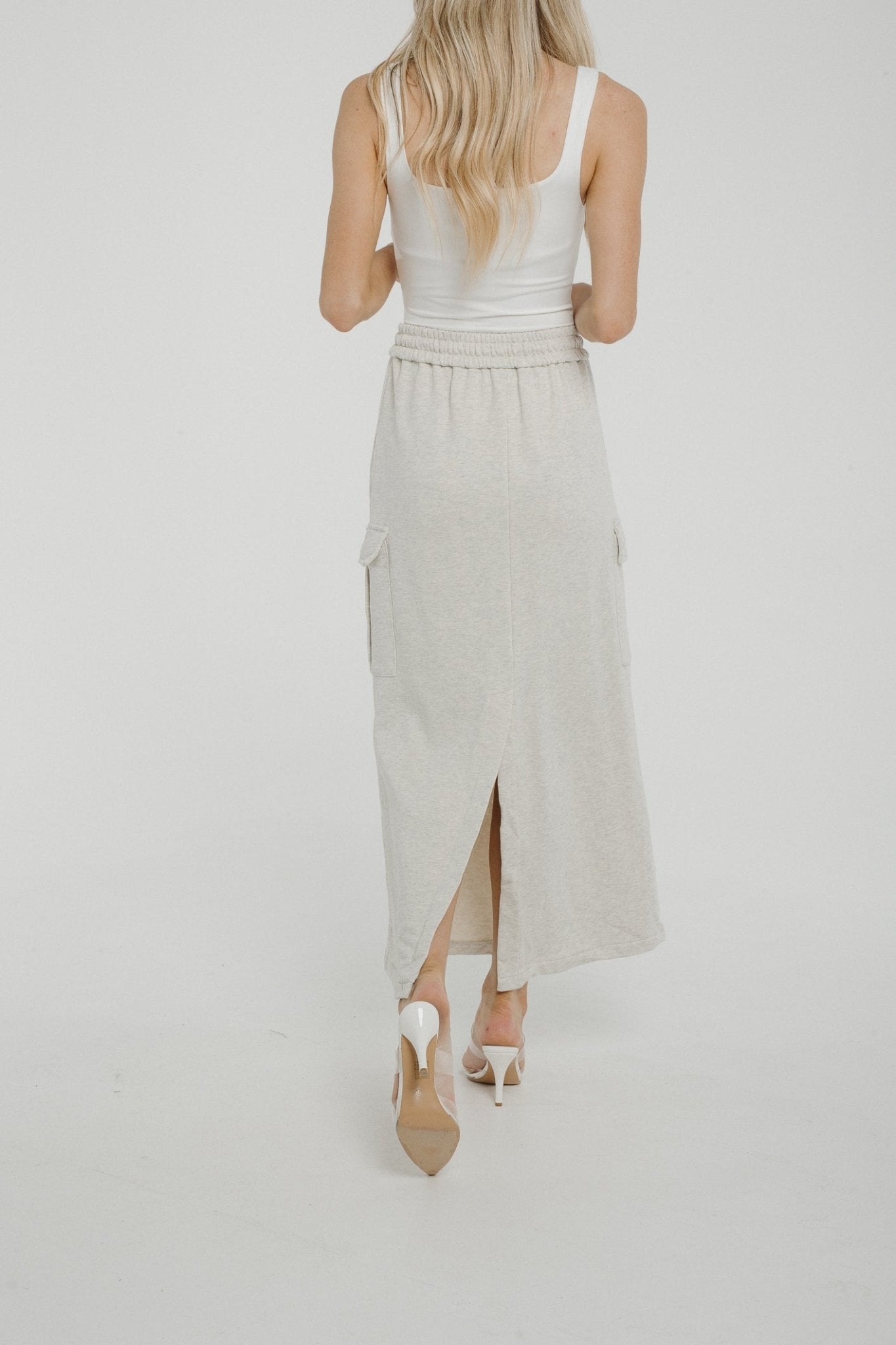 Summer Jersey Maxi Skirt In Grey - The Walk in Wardrobe