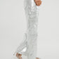 Summer Metallic Combat Trousers In Silver - The Walk in Wardrobe