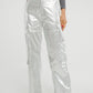 Summer Metallic Combat Trousers In Silver - The Walk in Wardrobe