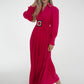Taylor Belted Pleat Dress In Fuchsia - The Walk in Wardrobe