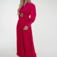 Taylor Belted Pleat Dress In Fuchsia - The Walk in Wardrobe