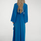 Taylor Belted Ruffle Dress In Blue - The Walk in Wardrobe