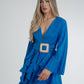 Taylor Belted Ruffle Dress In Blue - The Walk in Wardrobe